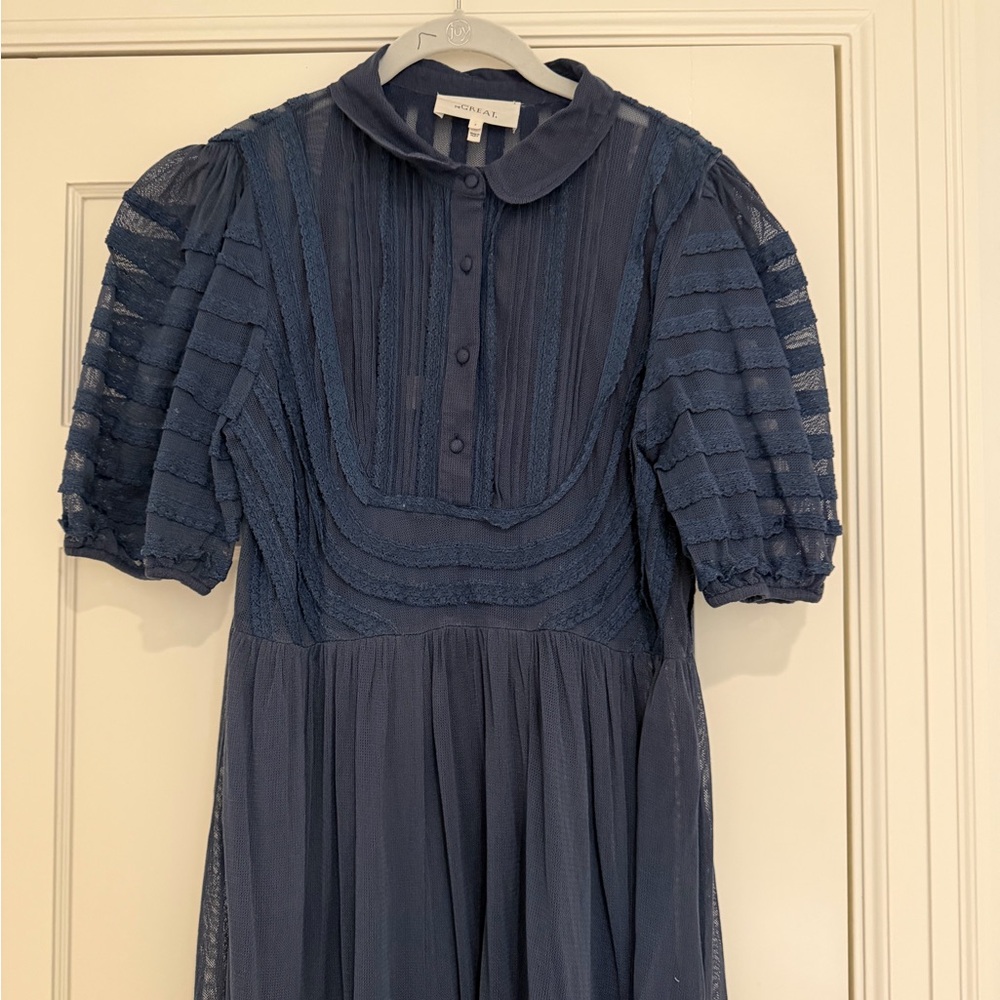 THE GREAT. Navy Long Sleeve Dress - Picture 3 of 6